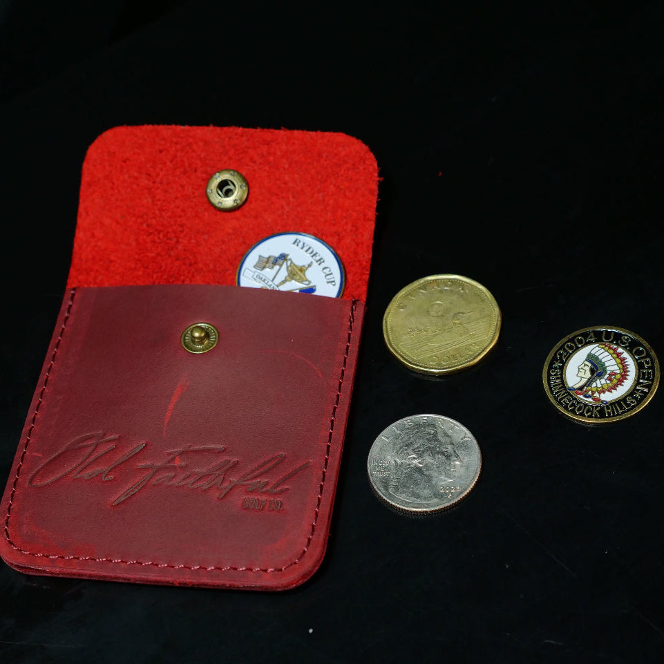 The TRUSTY Ball Marker Golf Pouch - Crazy Horse Leather