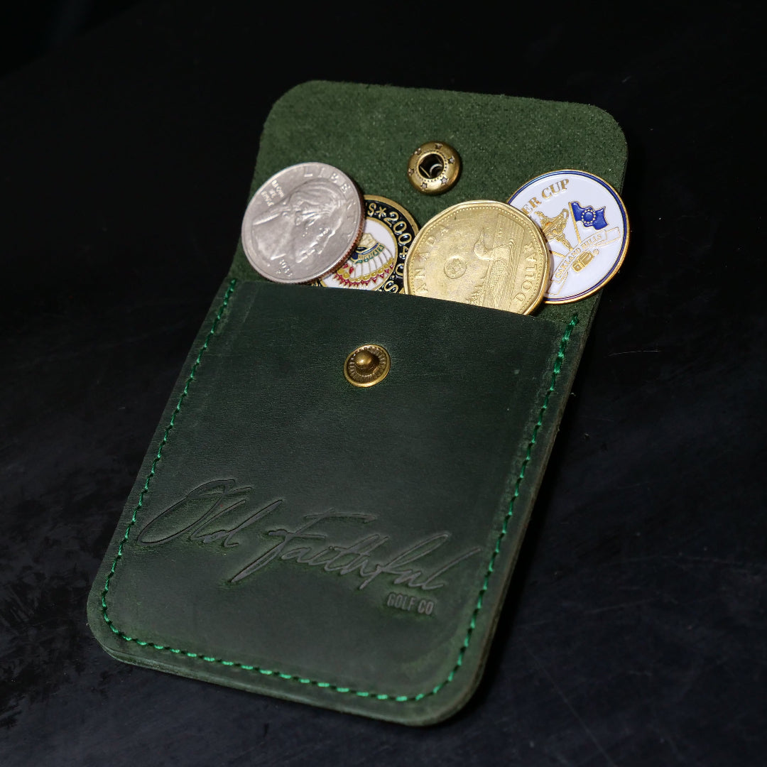 The TRUSTY Ball Marker Golf Pouch - Crazy Horse Leather