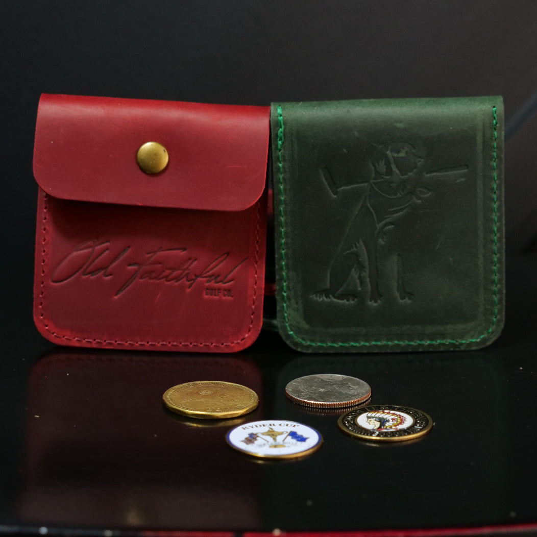 Ball Marker Golf Pouch - Crazy Horse Leather | Old Faithful Golf