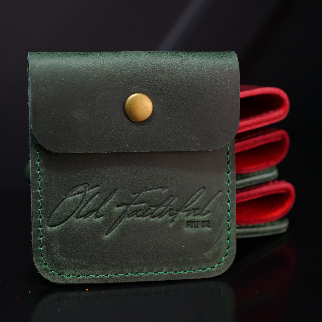 Ball Marker Golf Pouch - Crazy Horse Leather | Old Faithful Golf