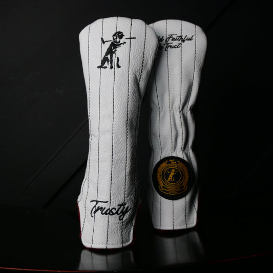 The TRUSTY Pinstripe Hyrbid Headcover in Genuine Leather