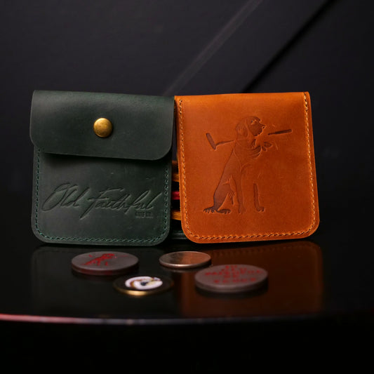The TRUSTY Ball Marker Golf Pouch - Crazy Horse Leather