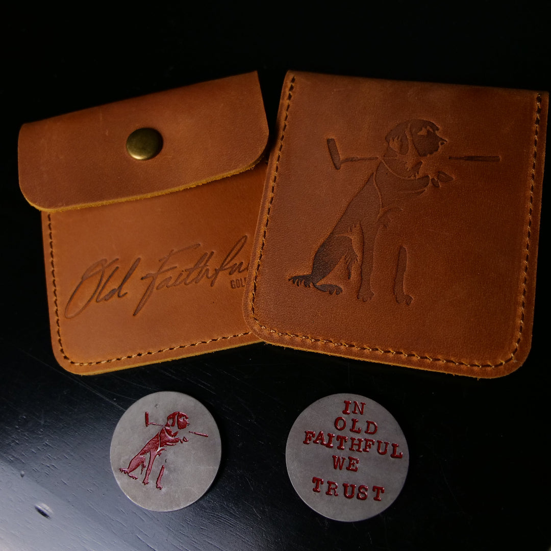 The TRUSTY Ball Marker Golf Pouch - Crazy Horse Leather